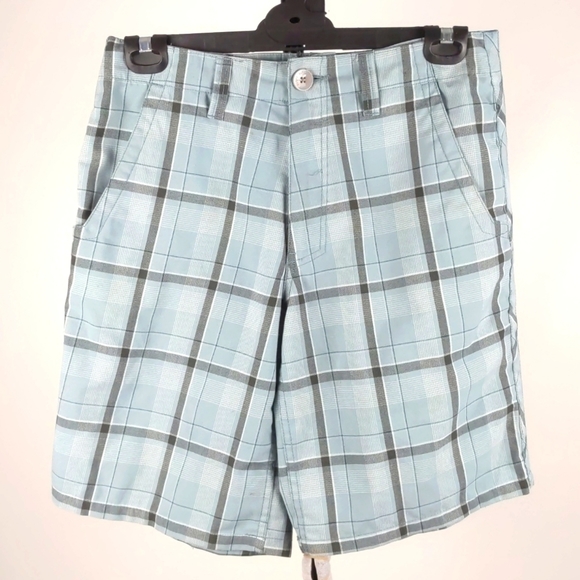 Rusty Men's Shorts Size 30 Blue Check Pockets Zip-Fly Button Belt Loops Casual - Picture 2 of 11